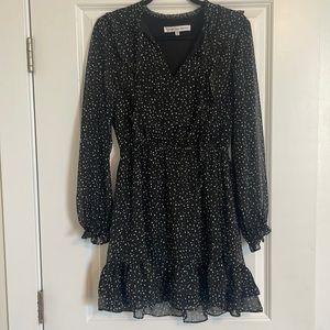 Cupcakes & Cashmere V-Neck Black Chiffon Dress w/ star print - Size M